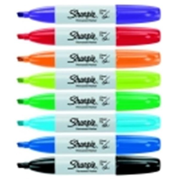 Sharpe Mfg Co Sharpie Chisel Tip Water Resistant Permanent Marker; Pack 8 402353